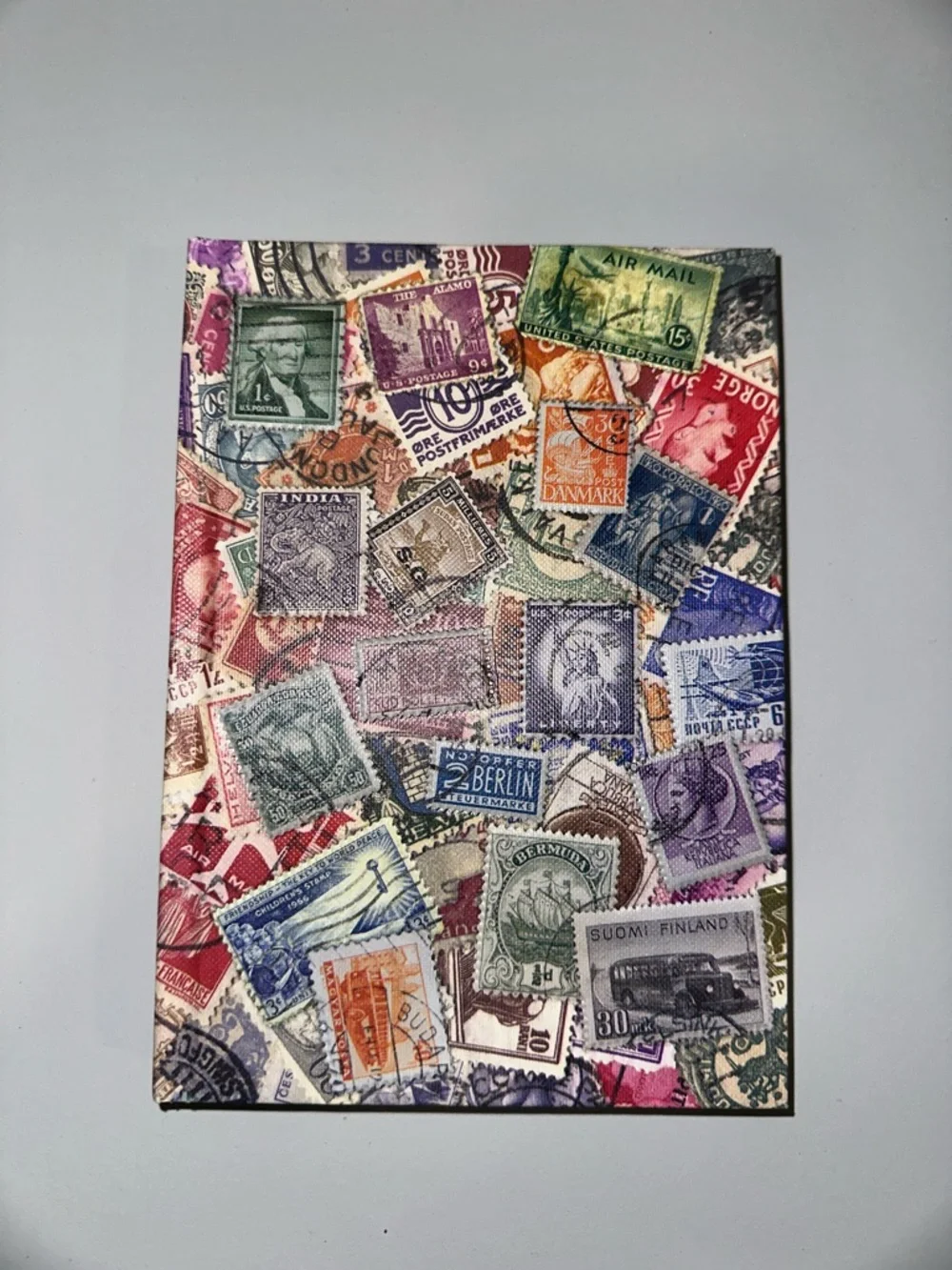 Lake Press Hard Cover Vintage Postage Stamp Print Textured Indented Journal